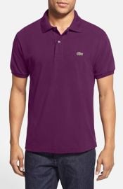 Lacoste Regular Fit Piqué Polo in Dark Purple at Nordstrom